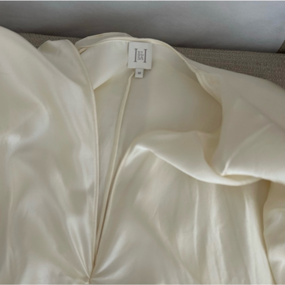 Helsa Demeter Maxi Gown Dress in Silk Lyocell - Ivory - Picture 4 of 6